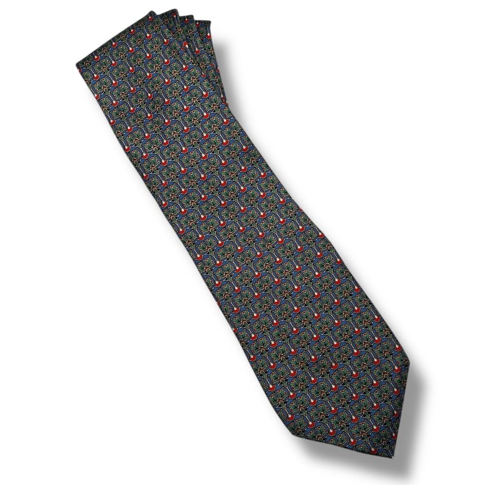The Metropolitan Museum Of Art Necktie Mens Silk Blue Floral Geometric Classic